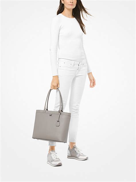 Michael Michael Kors Maddie Large Crossgrain Leather Tote 